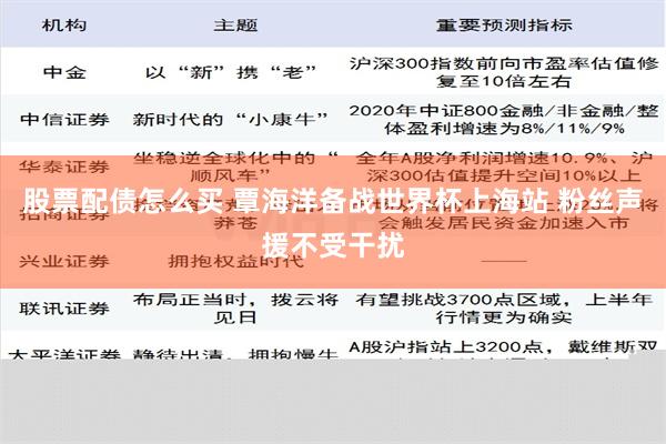 股票配债怎么买 覃海洋备战世界杯上海站 粉丝声援不受干扰